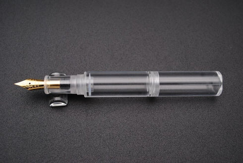 czxwyst Wancai Mini Transparent Pocket-Size Eyedropper Fountain Pen with Fine Nib 0.5mm (Clear and Bright)