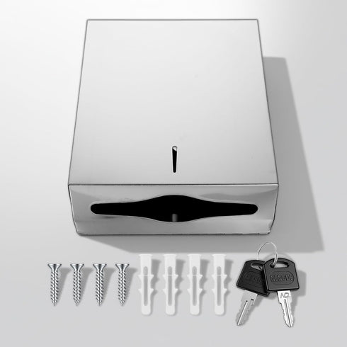MSHHDK Commercial Paper Towel Dispenser Wall Mount Stainless Steel Paper Towel Holder with Lock Toilet Paper Napkin