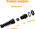 2 Pcs Black PG7 Cable Gland, Waterproof IP68 Nylon Joint with Flex Spiral Strain Relief for 4.5-7.8mm Wire