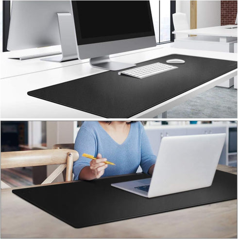 Cacoy Leather Desk Mat - 40” x 16” Extended Desk Pad, Waterproof PU Leather for Gaming Home Office