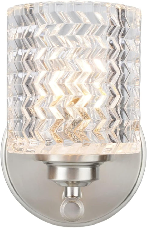 Aspen Creative 62056A, 5 1/2" One-Light Metal Bathroom Vanity Wall Light Fixture, Wide, Transitional Design in Brushed