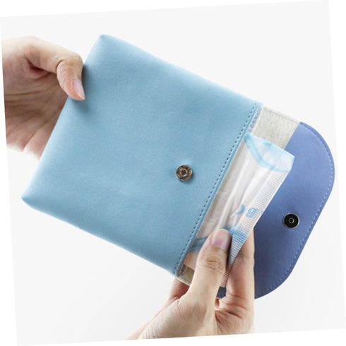 6pcs Menstrual Pad Pouch Portable Napkin Bags Zipper Multi-Function and Period Storage Pouch Stylish Pu Bags for Women