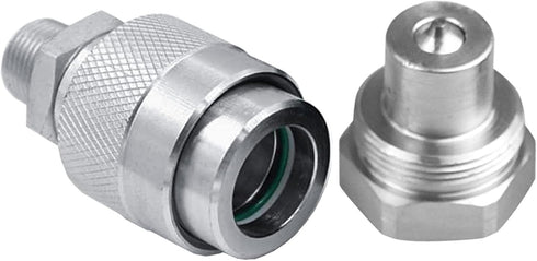 3/8" Hydraulic Quick Coupler Set Replaces Enerpac C-604, Connect and Disconnect Under 10,000 PSI