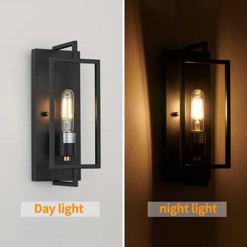 1-Light E26 HardwiredBulb Wall Sconce,Metal Wall Sconce Light Fixtures,Ceramic Base,Modern Indoor Lighting Included