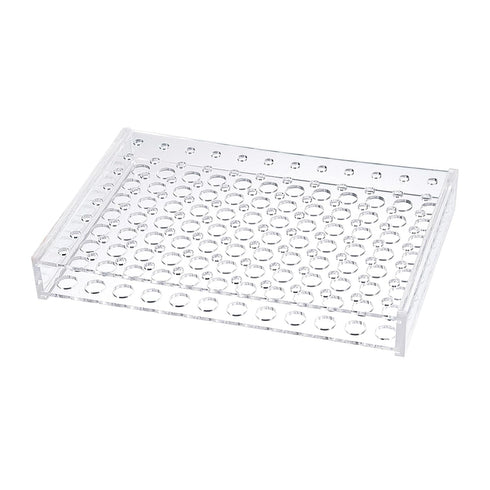 YOKIVE Acrylic Test Tube Rack Holder, Tube Rack for 0.2ml and 1.5ml Lab Test Tubes (Clear, 96-Sockets)