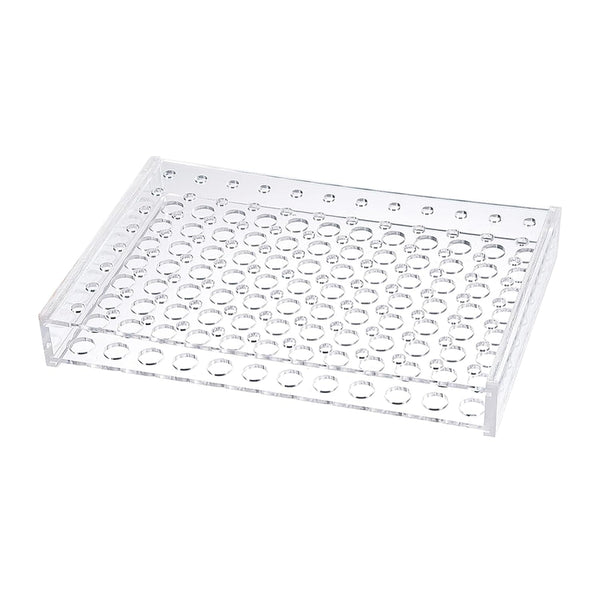 YOKIVE Acrylic Test Tube Rack Holder, Tube Rack for 0.2ml and 1.5ml Lab Test Tubes (Clear, 96-Sockets)