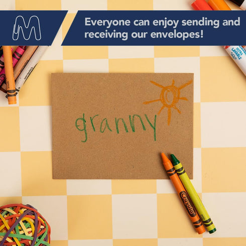 MOS A2 Invitation Envelopes, 4-3/8" X 5-3/4" Kraft Self Seal, 500 Count, Heavy Duty Gift Card Envelopes