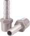 DERNORD Stainless Steel 3/8" Hose Barb x 3/8" NPT Male Pipe Fitting, Pack of 2 for Home Brew