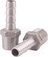 DERNORD Stainless Steel 3/8" Hose Barb x 3/8" NPT Male Pipe Fitting, Pack of 2 for Home Brew