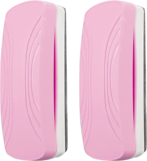 Ddaowanx Magnetic Dry Erase Eraser, Whiteboard Eraser, Glass Board Eraser, Pack of 2 (Pink) for School and Office