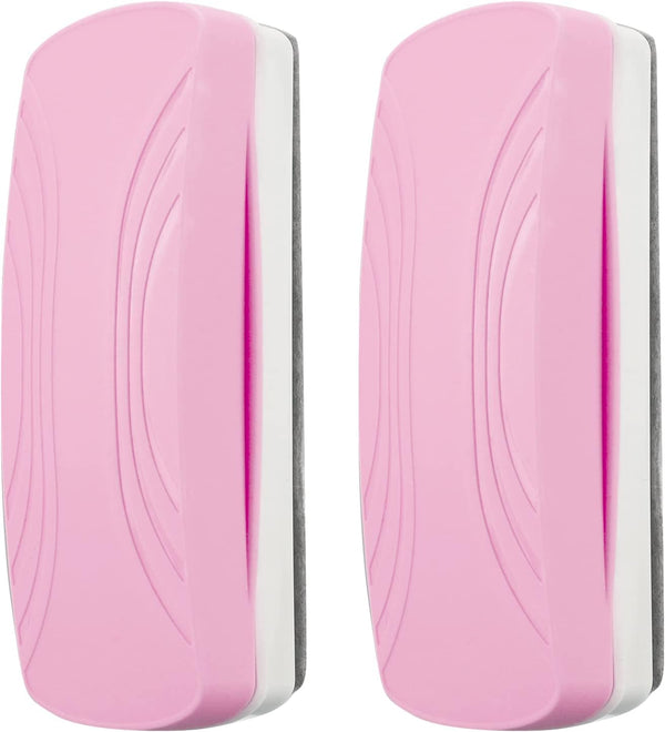 Ddaowanx Magnetic Dry Erase Eraser, Whiteboard Eraser, Glass Board Eraser, Pack of 2 (Pink) for School and Office