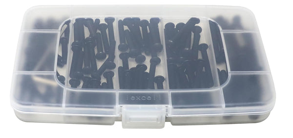 iexcell 100 Pcs M4 x 20/25/30/35/40 Alloy Steel Hex Socket Button Head Cap Screws Assortment Kit