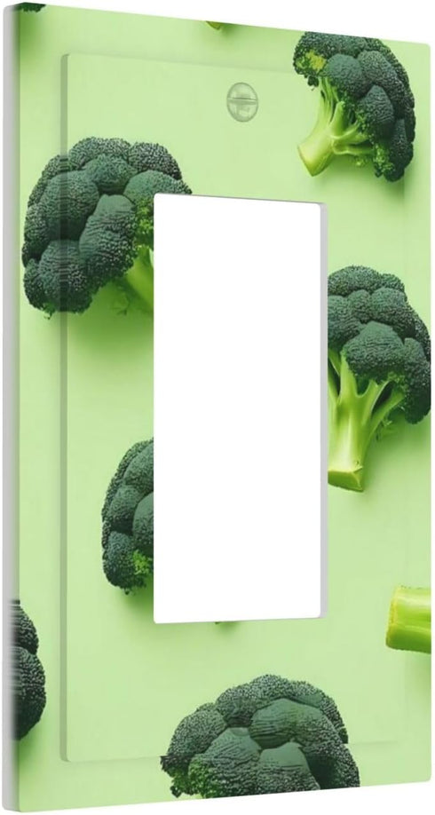 Fuzquwu 3 5x3 Inchs Broccoli Pattern Single Toggle Light Switch Wall Plate Modern Wall Plate Cover Easy Install