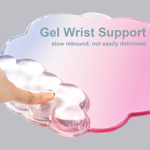 Set Gel Wrist Rest and Cloud Mouse Pad Support for Keyboard and Mouse - Ergonomic Pink Keyboard Wrist Pad for Typing