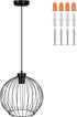 Black Ball Modern Industrial Chandelier DIY Metal Cage Pendant Light Fixture, E26