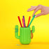 Mustard Pen Holder - Green Cactus Desktop Organiser