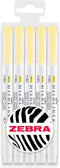 Zebra Mildliner Creative Marker Highlighter Pens, Double Ended, Chisel & Bullet Tip, Wallet Set of 5 (Yellow)