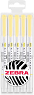 Zebra Mildliner Creative Marker Highlighter Pens, Double Ended, Chisel & Bullet Tip, Wallet Set of 5 (Yellow)