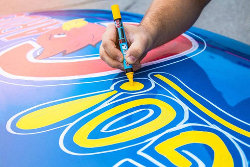 Window Markers for Glass, Washable Car Window Paint Pen for All Surfaces, Yellow Fine Tip
