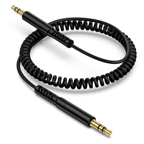 Coiled 3.5mm to 3.5mm Audio Cable 6FT, Retractable 3.5 mm Male to