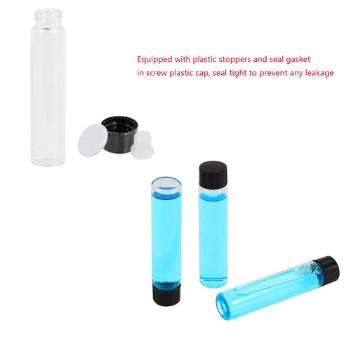 7ml Clear Glass Vials with Screw Caps, 12PCS Leak-Proof Small Liquid Sample Vials