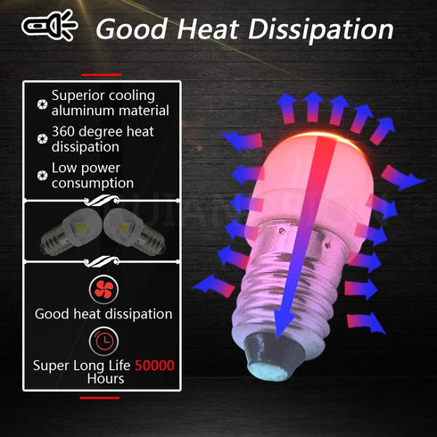 Ruiandsion 4pcs E10 LED Bulb 3V 0.6W 5050 1SMD White 6000K Upgrade for Lamps Flashlights Torch Light