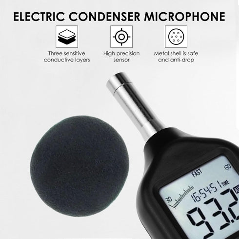 Professional Sound Level Meter with Backlight Display, High Accuracy Measuring 30dB-130dB