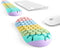 Keyboard Wrist Rest Set, Honeycomb Design Ergonomic Wrist Mouse Support Pad, Soft Silicone Typing Relief for Offices,