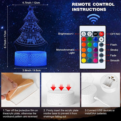 TEMYFIVE 16 Christmas Tree Night Light for Kids, Christmas Night Light, Christmas Dcor LED Night Lights with Colours