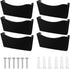 Colarr 6 Pcs Expandable Pocket Wall File Set, Plastic Wall Mountable Organizer for Mail Magazine Letter, Black