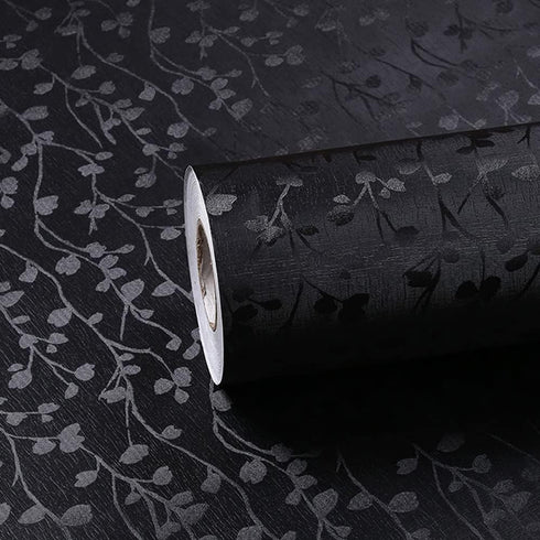 Black Branch Peel and Stick Vinyl Film, Removable DIY Decorative Contact Paper for Cabinets, Countertop Shelf Liner