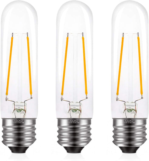 T10 Edison LED Tube Bulbs - Warm White, 2700K, Dimmable - Vintage