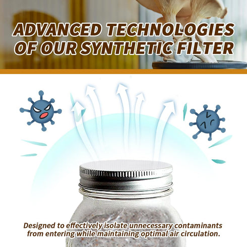 Synthetic Filter Paper Stickers, 58 mm PTFE Filter Disc, 0.3 µm Filter Paper for Mushroom Cultivation