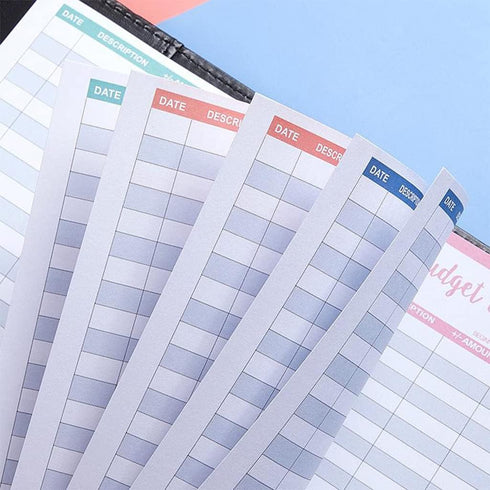 Zaagot Set 12 of Expense Tracker Budget Sheets Money Organizer for Cash Ledger Book Double-Sided Writing Use with Cash