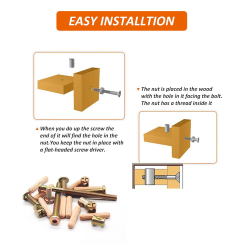 CZXNBI 26 Set Set M6x16/40/50/60/70/80 mm Crib Screws Hardware Replacement Kit - Baby Bed Frame Bolts,Barrel