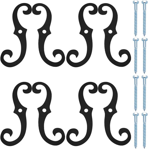 UNICRAFTALE 8Pcs S Style Shutter Dogs Hardware Decorative Shutter Dog Holders with