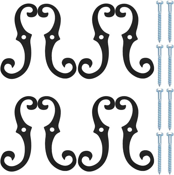 UNICRAFTALE 8Pcs S Style Shutter Dogs Hardware Decorative Shutter Dog Holders with