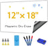 Magnetic Dry Erase Whiteboard Paper, 12" x 18" Self Adhesive for Office, Kitchen Fridge, Kids Drawing with Accessories
