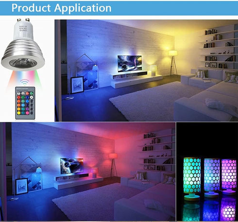 OMTO GU10 3W RGB Color Changing Spotlight, Dimmable, with IR Remote Control, Pack of 5