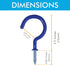 Millennial Essentials Vinyl Coated Screw-in Ceiling Cup Hooks, 2.9 Inches, 30 Pack, Available in 5 Colors