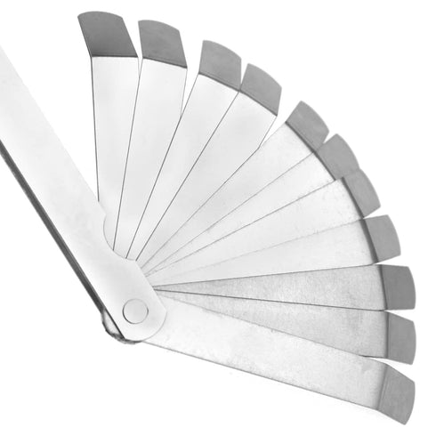 Create idea Stainless Steel Feeler with 26 Blades Dual Sided Gage Laser Reading Combination Feeler Offset Gauge Metric