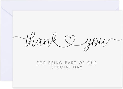 LUXAVELLA 12 PACK Thank You Cards Wedding with Envelopes& Stickers, Wedding Vendor Thank
