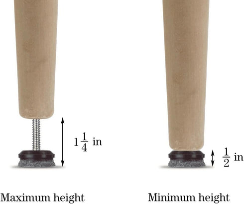 1/4-20x1 T-Nuts(Set 24) Medium Duty Furniture Levelers Adjust Legs,Table and Chairs Leveling Feet|Height Adjustable
