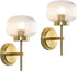 Gold Wall Sconces Set of Two Upward or Downward Hardwired Wall Light