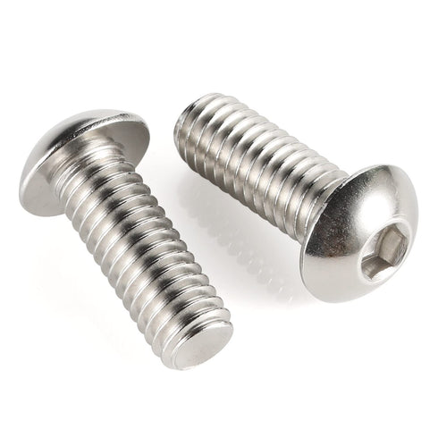 M6-1.0 x 20mm Button Head Socket Cap Screws, Stainless Steel 18-8, Bright Finish, Quantity 25