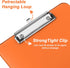 Rimilak Plastic Clipboards with Low Profile Metal Clip, Translucent Clip Board, 12.5 x 9 Inch, Orange