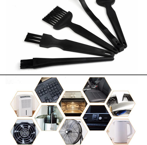 10 in 1 Nylon Anti Static Brushes Keyboard Cleaning Kit for Portable Plastic Handle, Computer, Car, Lab (Black)