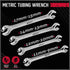 SEDY 4-Piece Flare Nut Wrench Set, Offset End Spanner Metric for Fuel Tube Hose Transmission Line