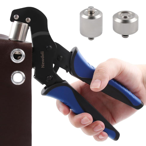 Newdeli 3/8 Inch Handheld Grommet Tool with Interchange 1/4 Inch Grommet Die, Eyelet Tool for Fabric Tarps Leather
