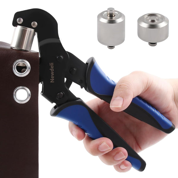 Newdeli 3/8 Inch Handheld Grommet Tool with Interchange 1/4 Inch Grommet Die, Eyelet Tool for Fabric Tarps Leather